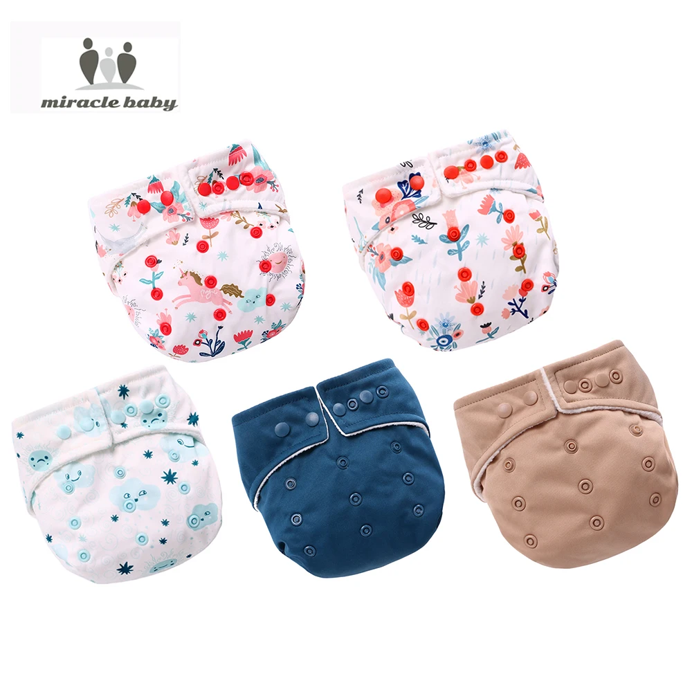 

Newborn Baby Cloth Diaper Set Washable 5 Pack Nappies for Both Girls And Boys Reusable Baby Diapers Pant In Adjustable Once Size, 5 colors in a pack