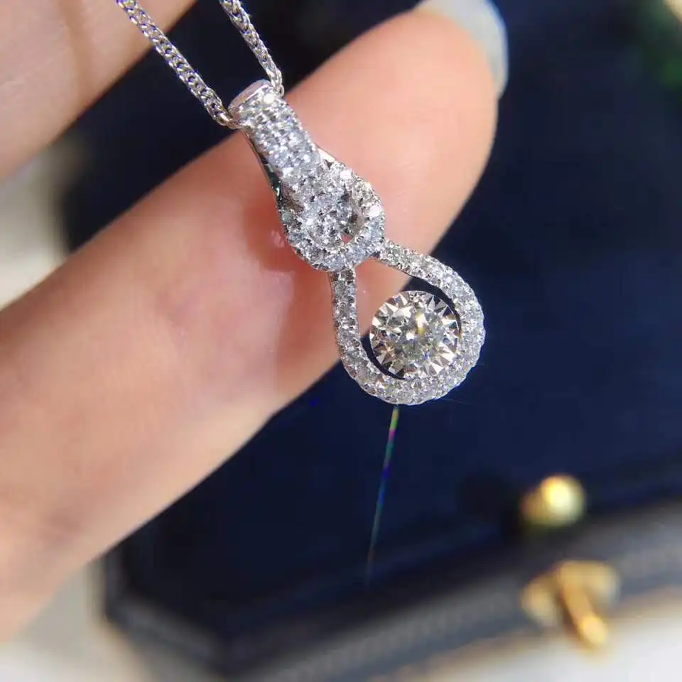 

Luxury 18K Real Gold 0.32CT Full Diamond Necklace for Women