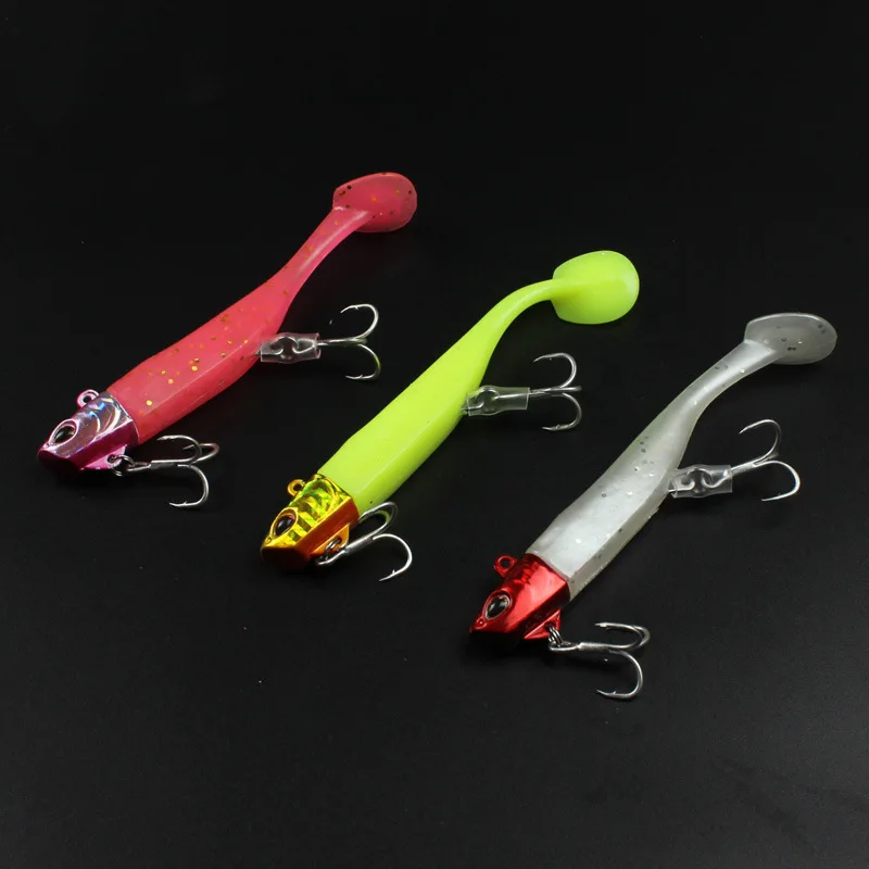 

Wholesale 23g 29g 36g Sinking Leaded Head Soft Body Fishing Lures for Saltwater Lead, 7 colors