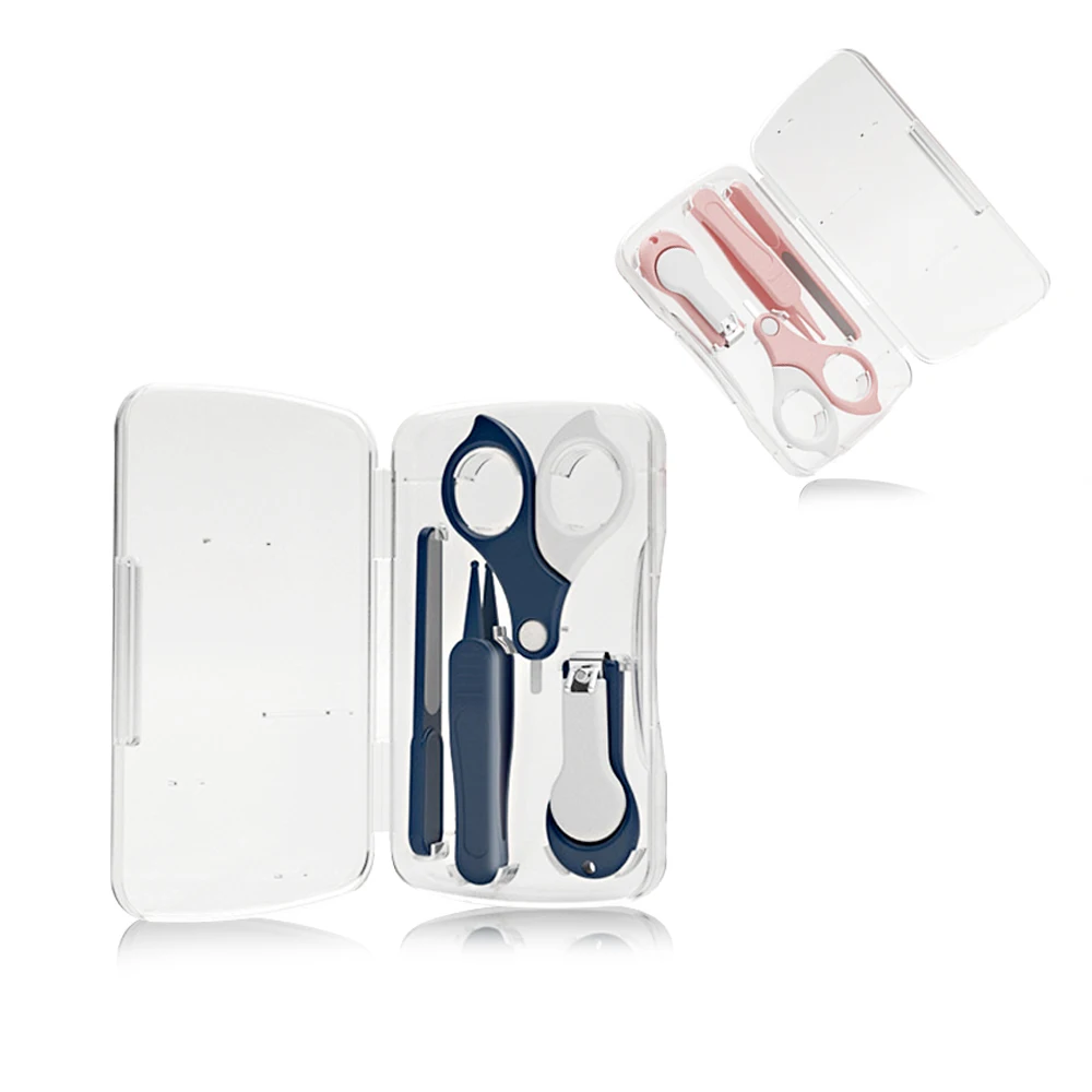 

New Safety Professional 4-in-1 Functional Baby Nail Kit with Case Nail Kit Baby Manicure Set for Infant Newborn Kids 0-3 Years, Blue,pink