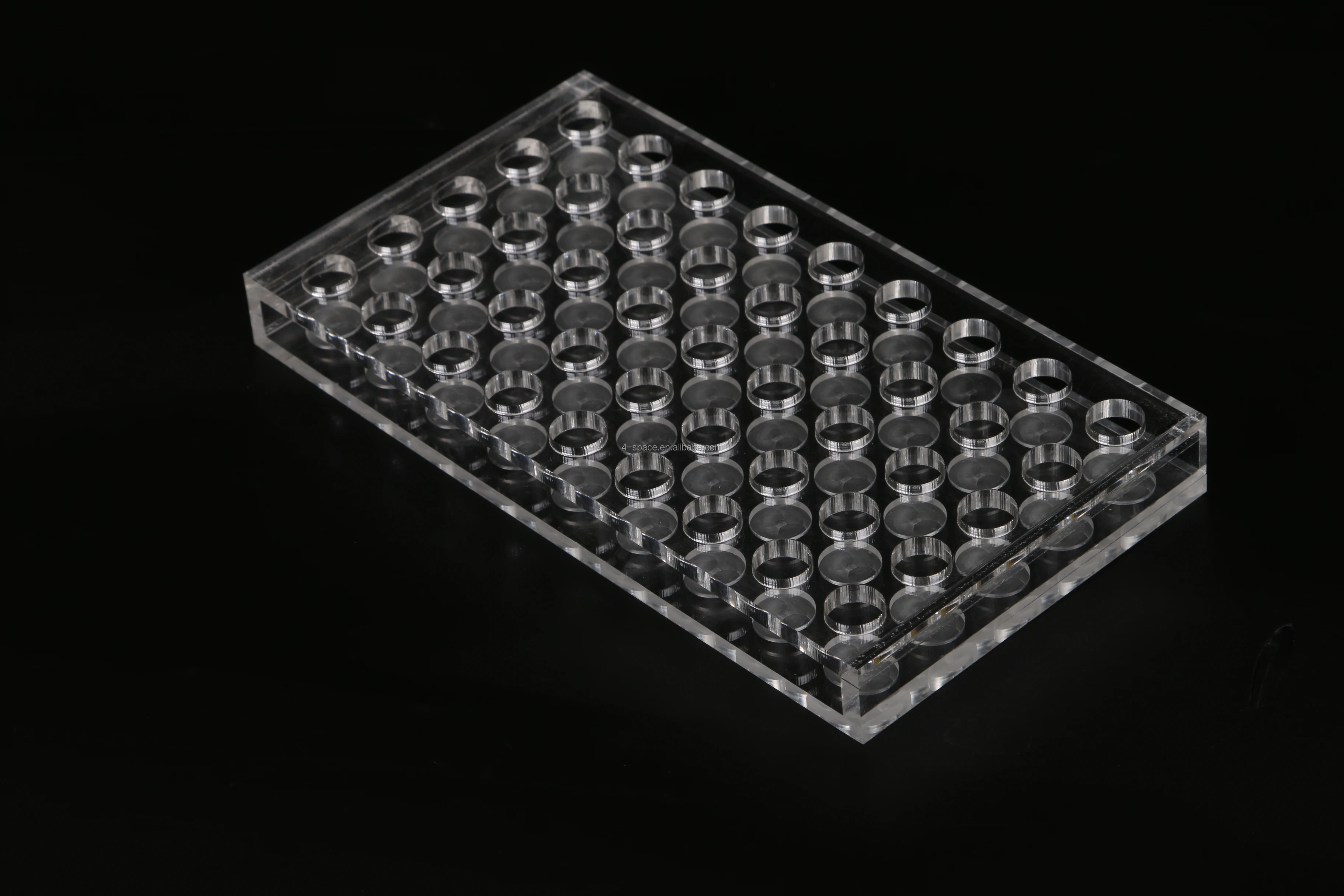 Laser Cut Plastic 2 Rows For 8 Small Glass Pipes Clear Polishing