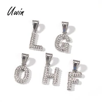 

Stainless Steel 26 Letter Pendant Necklace Rhinestone Small Initial Letter Pendant Bling Jewelries Charm Gift for Men Women