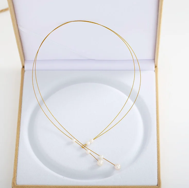 

jialin jewelry women 2020 handmade adjustable freshwater baroque 4-8cm seven pearl chocker necklace