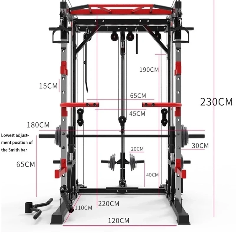 

Wholesale Fitness Dropshipping Barbell Power Cage and Bench Press Set Body Strong Smith Machine Squat Rack