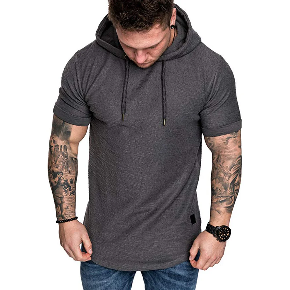 

Wholesale high quality new fashion men hoodie short sleeve, Customized color