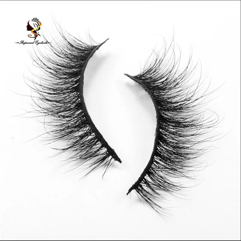 

3d mink eyelash strips 100% mink lashes with custom packaging box and your own logo, Natural black