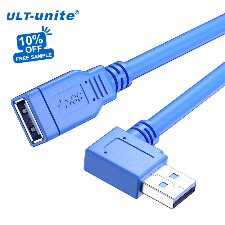 

ULT-unite USB3.0 data cable Right Angle USB 3.0 Extension Cable Type A Male to Female Extension certificated Cable