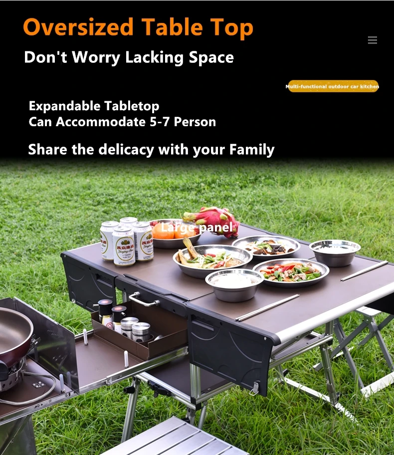 
Folding camping picnic folding table, small outdoor dining table, 4 sitter aluminium folding picnic table 