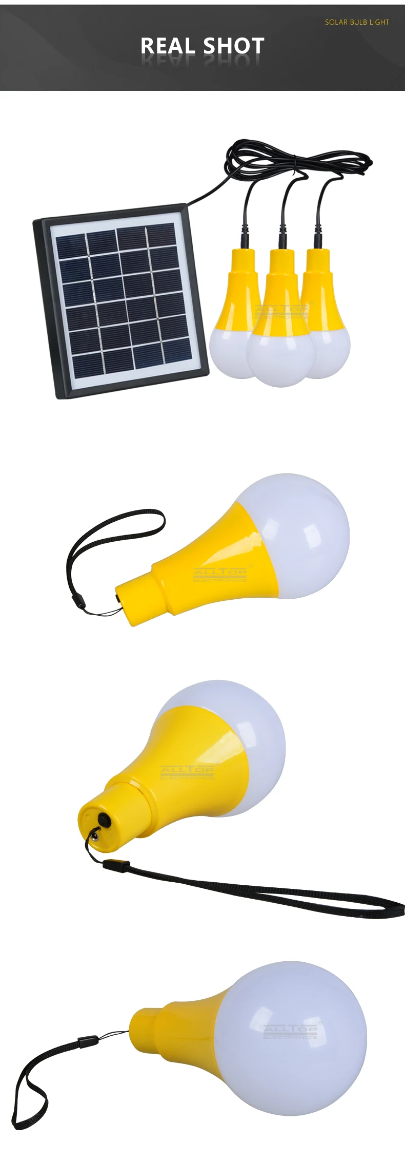 ALLTOP Rechargeable Solar Portable Lamp Solar Home Bulbs Solar Led Emergency Light