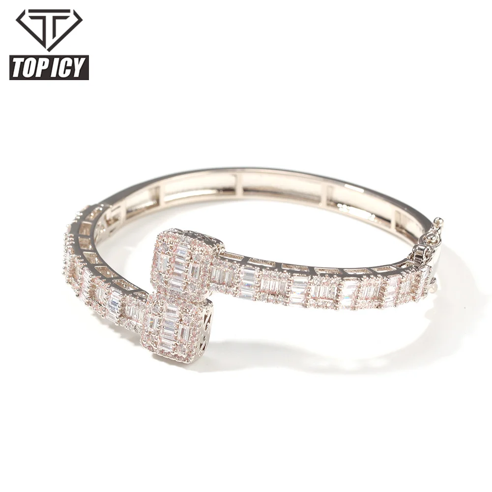 

2021 New American Style Designer Hip Hop Iced Out Bracelet For Women With Full Crystal Bracelet Jewelry For Monther Day, Silver/ gold/rose gold