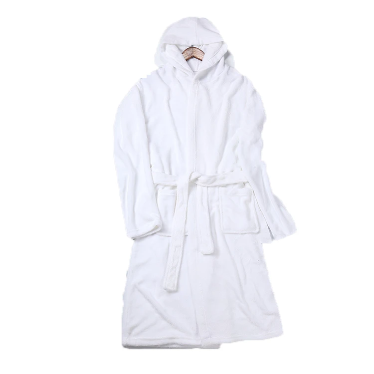 

Factory Customized Women Bathrobe Hooded High Quality Plain White Bath Robes