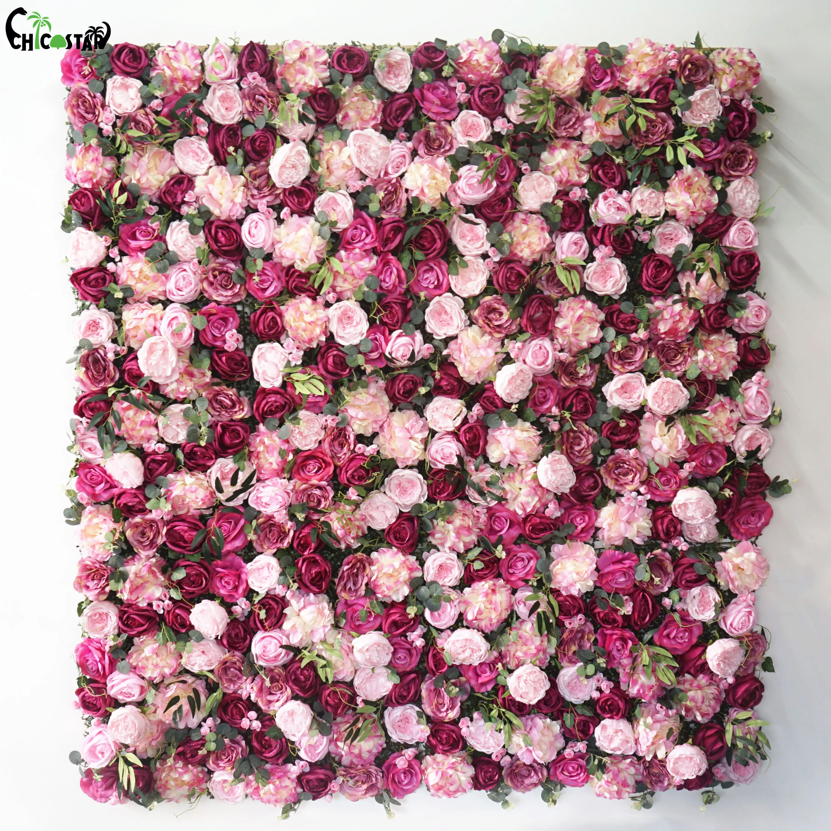 

Low MOQ Wedding Decorative Backdrop Panels Artificial Flower Wall Panel, Pink