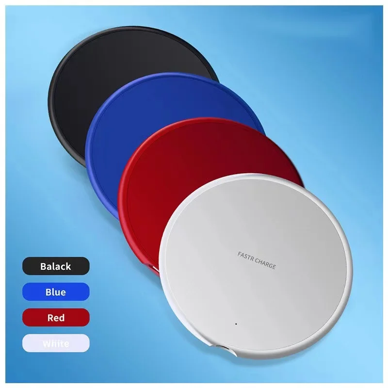 

Mobile phone charger 10W wireless fast charger new fast charger for Samsung Galaxy suitable for iPhone XS XR X 8 Plus, Black white red blue