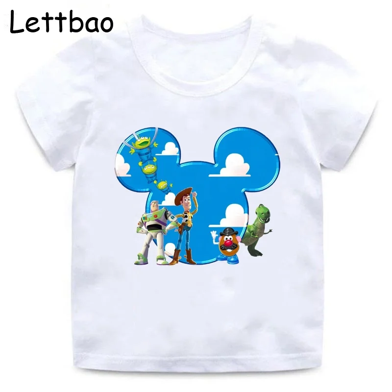 

Eco-Friendly Kids Clothing Organic Cotton Toy Story Cartoon Letter Children'S T-Shirt Parent Child T-Shirt, Picture