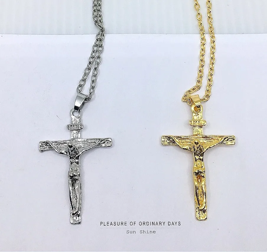 

Religious Cross Necklace Stainless Steel Cross Pendant Necklace Keel Chain Necklace For Men