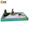 Deluxe Desk Meditation Garden Grey Buddha Statue with Rocks & bamboo rake