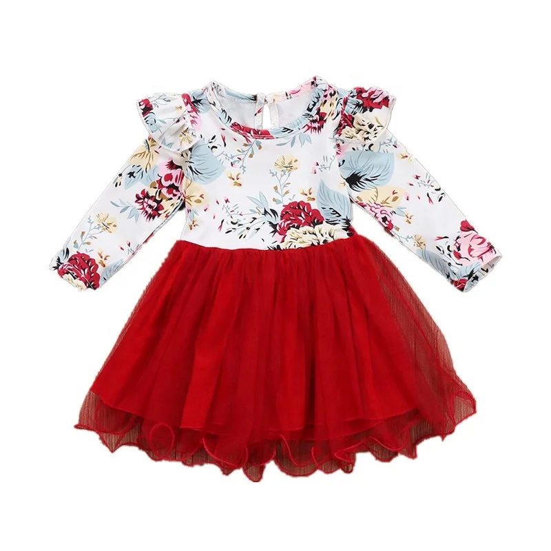 

Wholesale Baby Girls Long Sleeves Frock Design Children Wear Chiffon Prints Dress Boutique Baby Fall Dresses, Picture shows