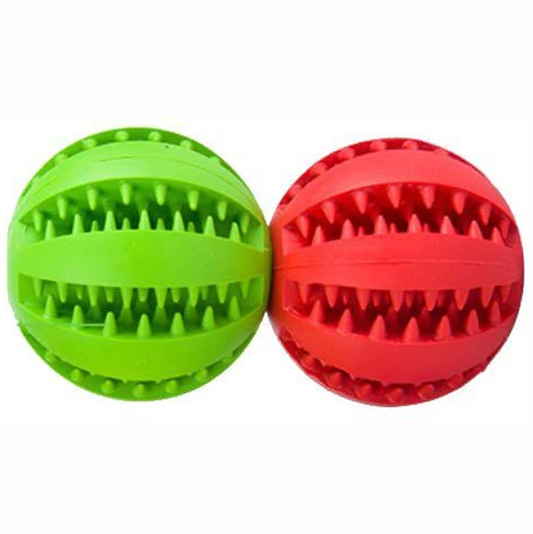 

China Supplier Rubber Pet Cleaning Balls Toys Ball Chew Toys Tooth Cleaning Balls Food Dog Toy, Red,green