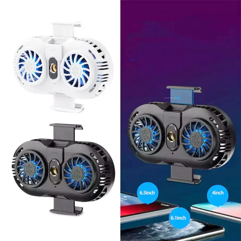 

Mini fan phone stand mobile cooling fan for gaming fan for phone, Black and white