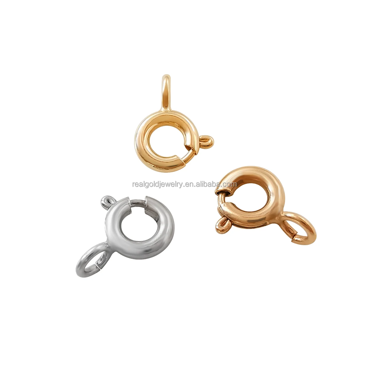 

9K 14K 18K Solid Gold Accessory Bubble Clasp 14K Real Gold Jewelry Findings Components Clasp Hooks Closure