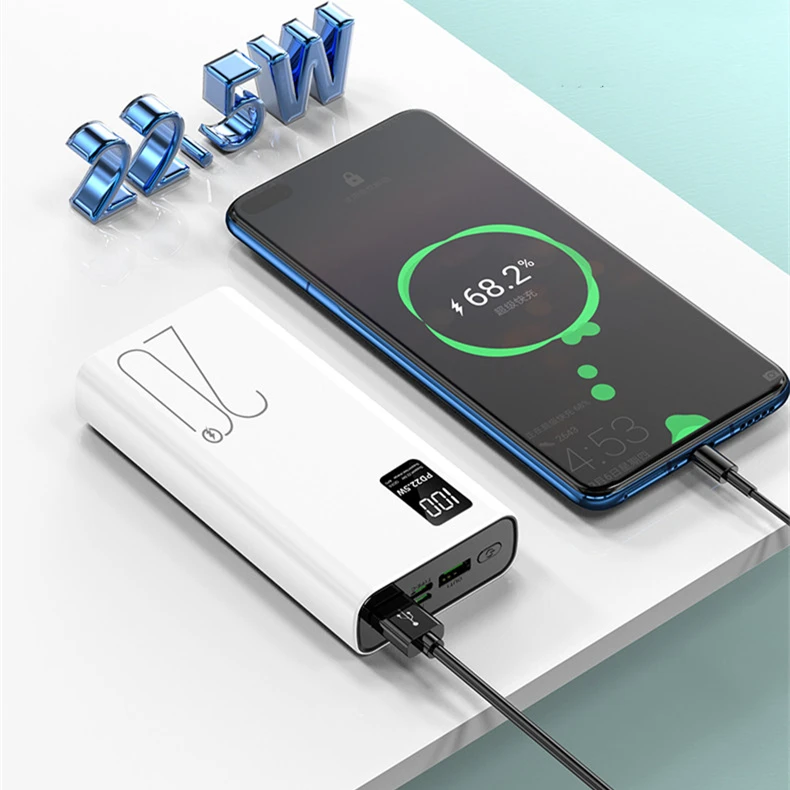 

Bidirectional quick charge QC3.0 PD22.5w Super fast charge 20000mah power banks, Black+white