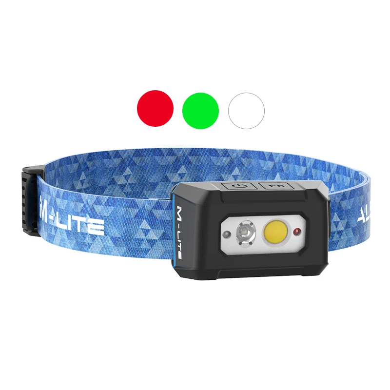 ALS M-lite 200lm Rechargeable Light Hunting & outdoors LED Headlamp Red and Green light Dimming stepless Waterproof Headlight