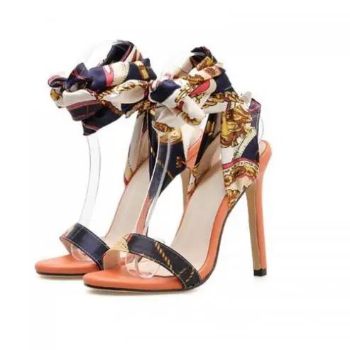 

sandals Frosted Material high top High-Heeled Shoes orange
