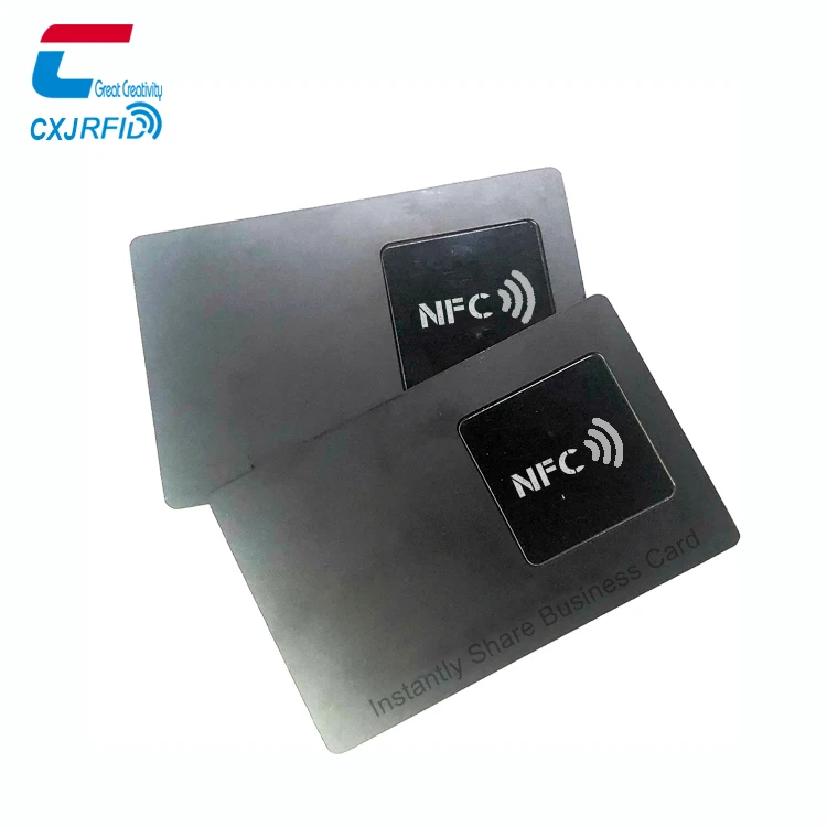 Credit Size Nfc Black Metal Card Smart Touch Nfc Business Card Laser