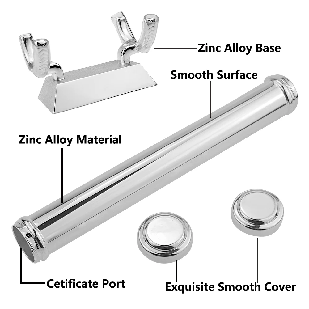 
Zinc Alloy Silver Plated Sleek Keepsake Wedding Birth Baptism Certificate Holder With Stand Graduation Newborn Gift 