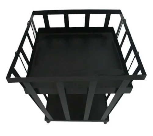 

Outdoor BBQ Steel Large Square Wood Burning Patio or Backyard Firepit Basket Fire Pits, Black