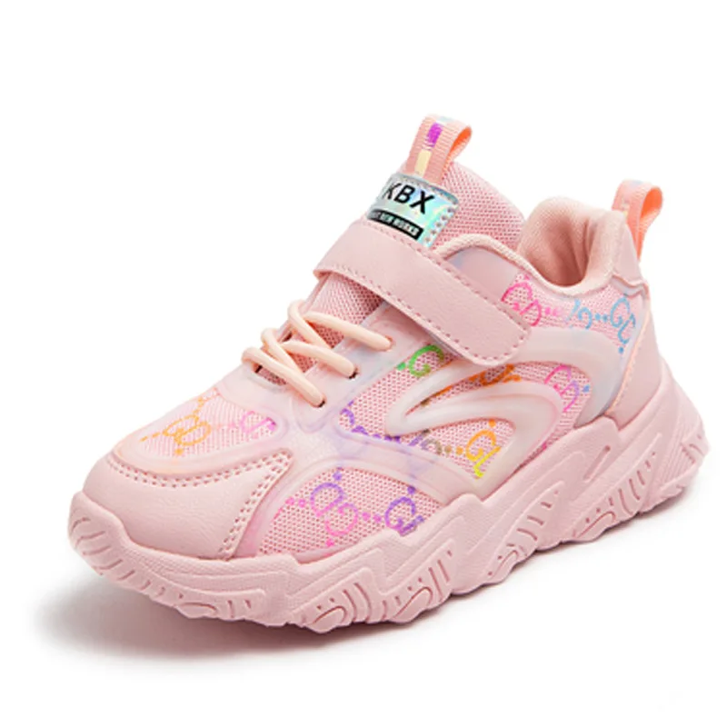 

NIAN OEM Sapatos Desportivos Cartoon Outdoor Platform Mesh Playground Style Import Online Campus Children's Sports Shoes, Pink blue
