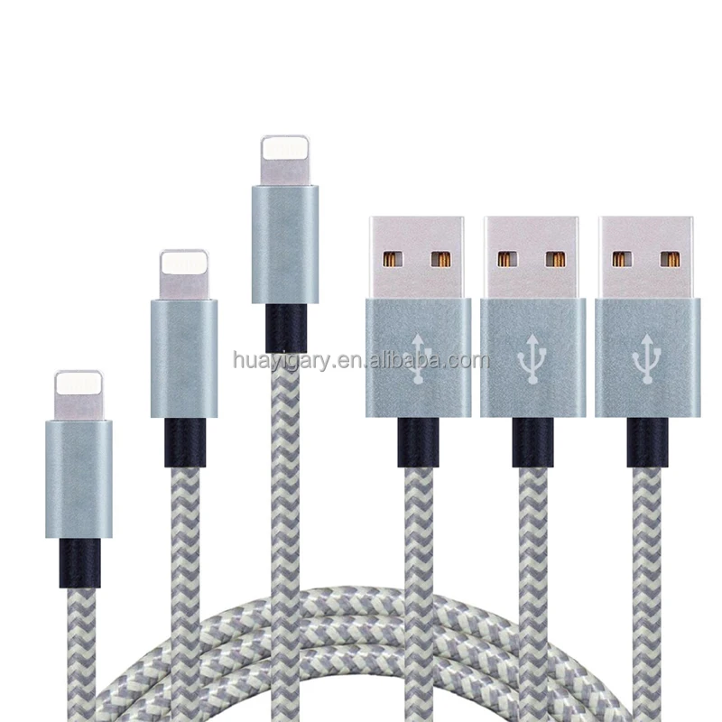 

Nylon Braided USB A to Lightning Compatible Cable - Apple MFi Certified