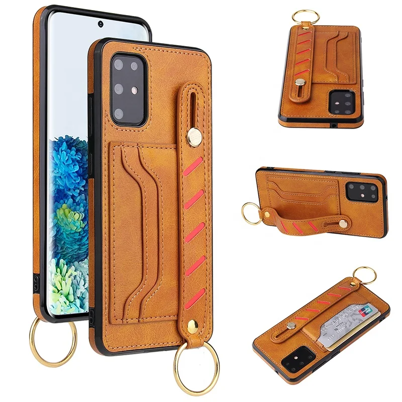 

High quality Mobile Phone pu leather wrist strap Case Back Cover For Samsung galaxy S20 Ultra, Multi-color, can be customized