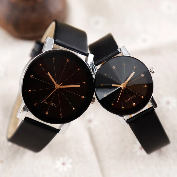 

Couple Watches Fashion Lovers Watches Casual And Quartz Dial Clock Leather Wrist Watch, 7 colors