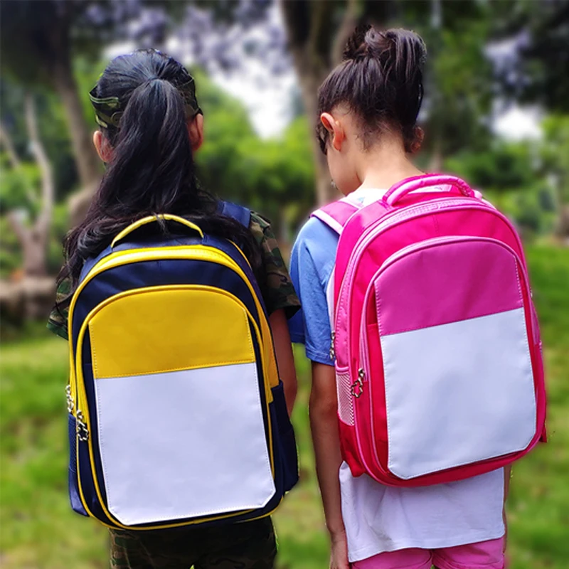 

Pink/Blue/Yellow/Purple Custom Sublimation Blank Kids School Bag/Backpack/Book Bag For Gifts, Pink,purple,light blue,dark blue,