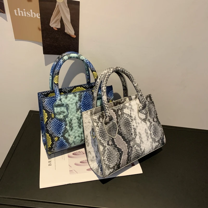 

2021 New arrivals Tote Purses Shoulder Handbag Ladies Snake Pattern Hand Bags For Women