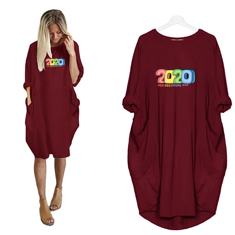 

Cartoon Printing Knee Length Plus Size Dresses Vintage Fall Clothes Club Casual Oversized dress streetwear Dresses for Women