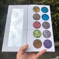 

Wholesale private label customized color chrome holographic eyeshadow pan pressed chrome eyeshadow pan with package