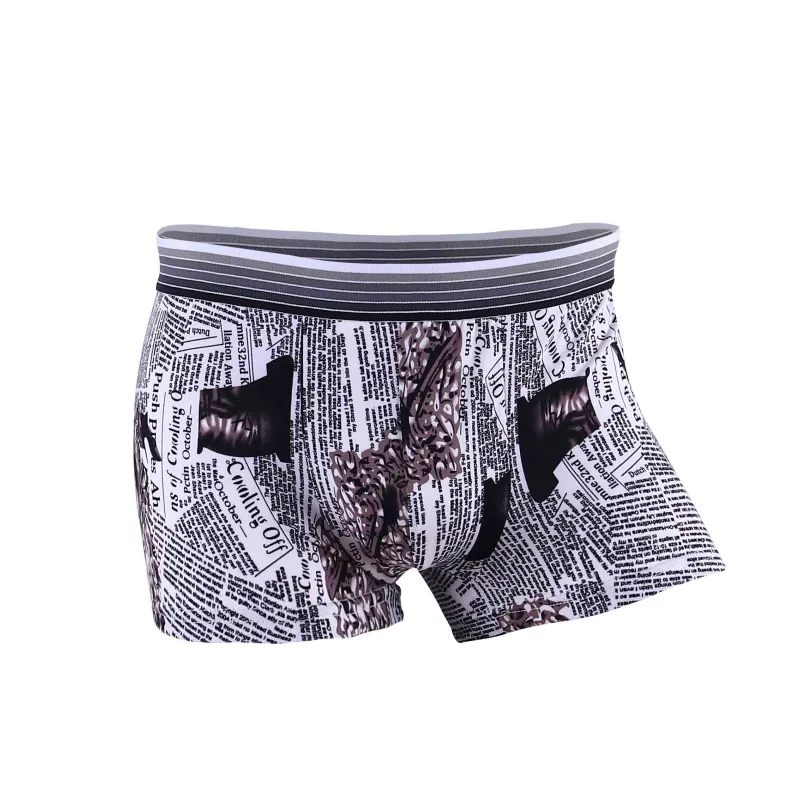 

Sexy Ice Silk Underwear Men Lovely Cartoon Print Boxer Shorts Homme Male Comfortable Underpants