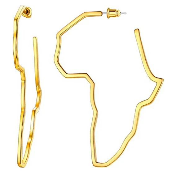 

Map Earrings Outline Texture Minimalist Personalized Earrings for Women