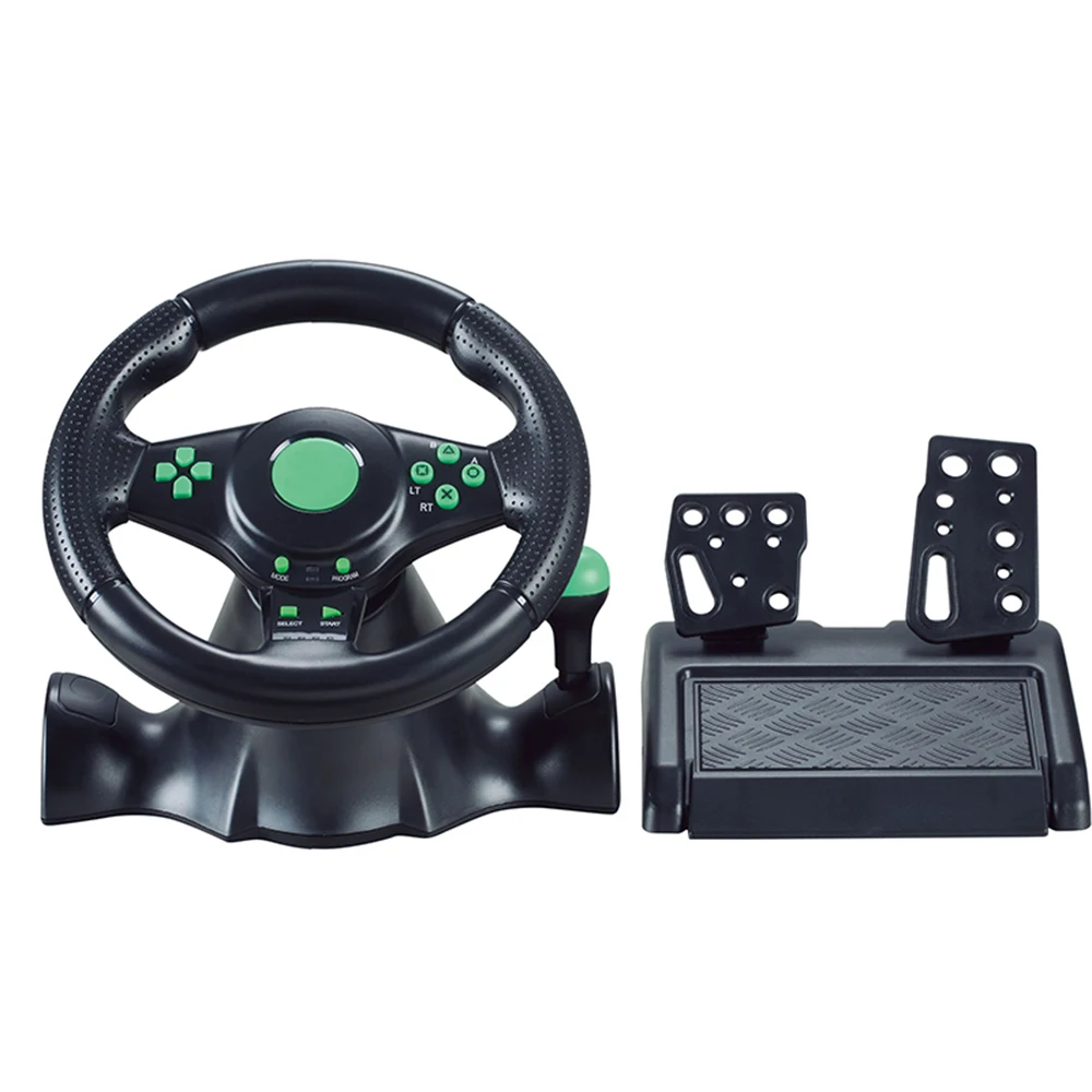 

Gaming racing wheel Apex controller with Pedals Driving Force vibration for racing game PS4 / PS3 / XBOX / Switch / Android / PC, Black