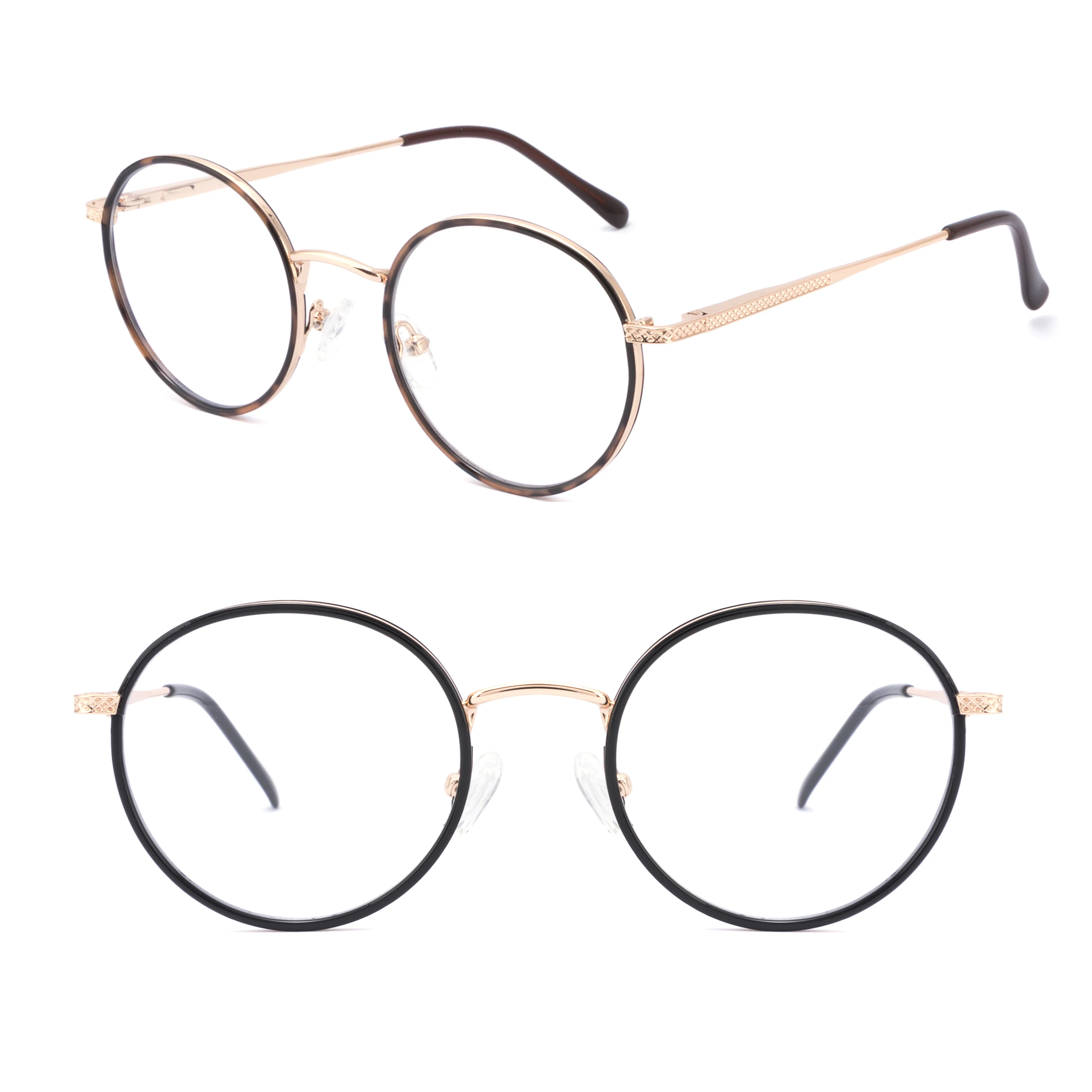 

In Stock Customized Acceptable Frame Glasses Retro Round Metal Frame Glasses