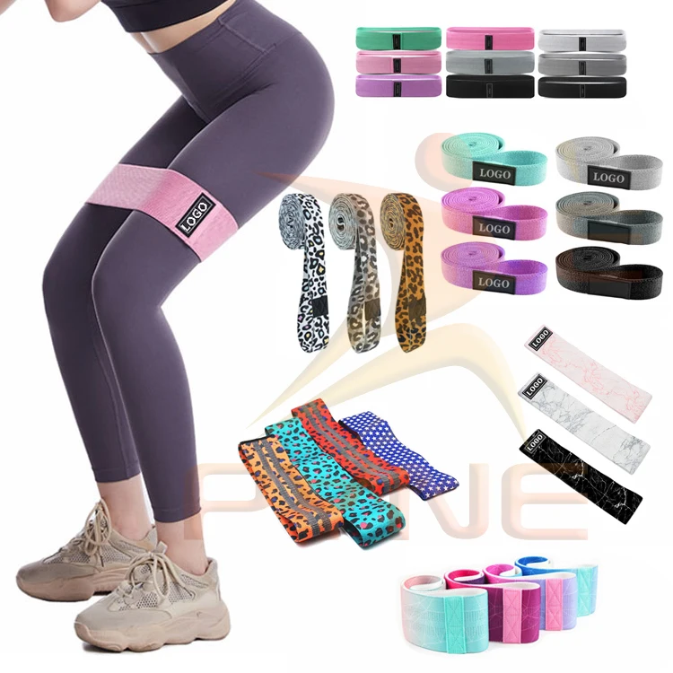 

Yoga Gym Excercise Sport Pull Up Booty Bands Custom Logo Long Fabric Resistance Band Set, Green,pink,purple,grey,light grey,black