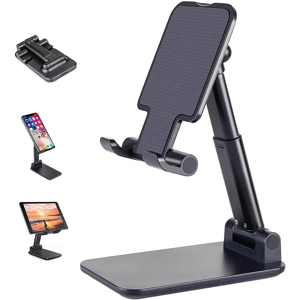 

Adjustable Desktop Tablet Holder Table Cell Foldable Extend Support Desk Mobile Phone Holder Stand, Black silver pink green