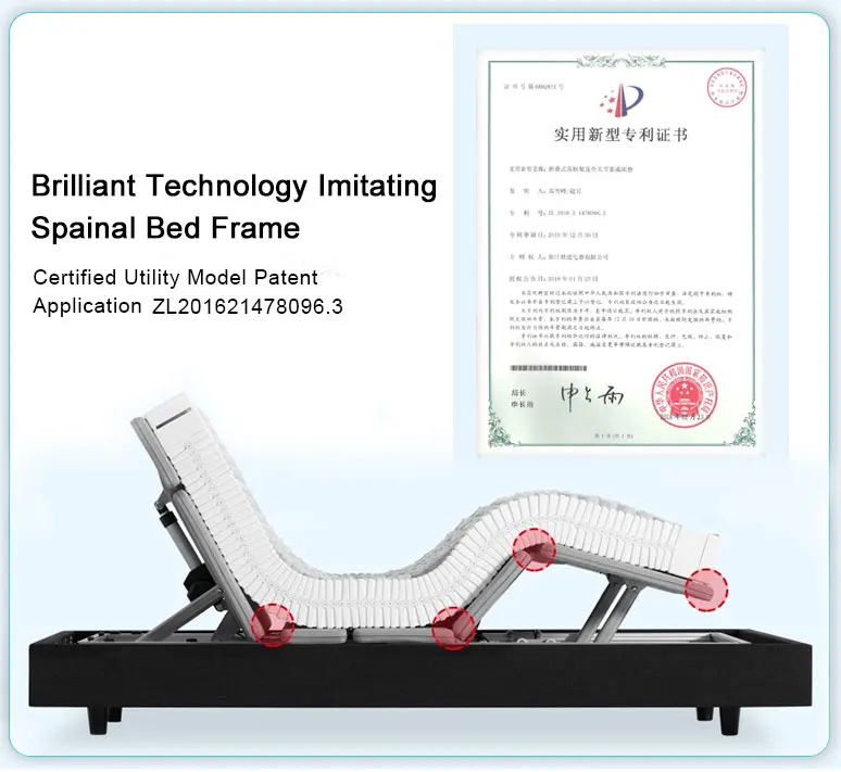 
L040 King Size Anti-snore Function Electric Steel Bed Base 