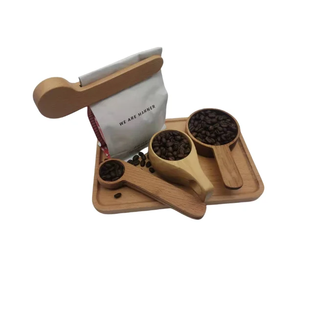 

Customized Logo 2021 Factory Wholesale Eco-friendly Natural Different Size Wooden Measuring Spoon Tea Coffee Scoop Bag Clip, Wood