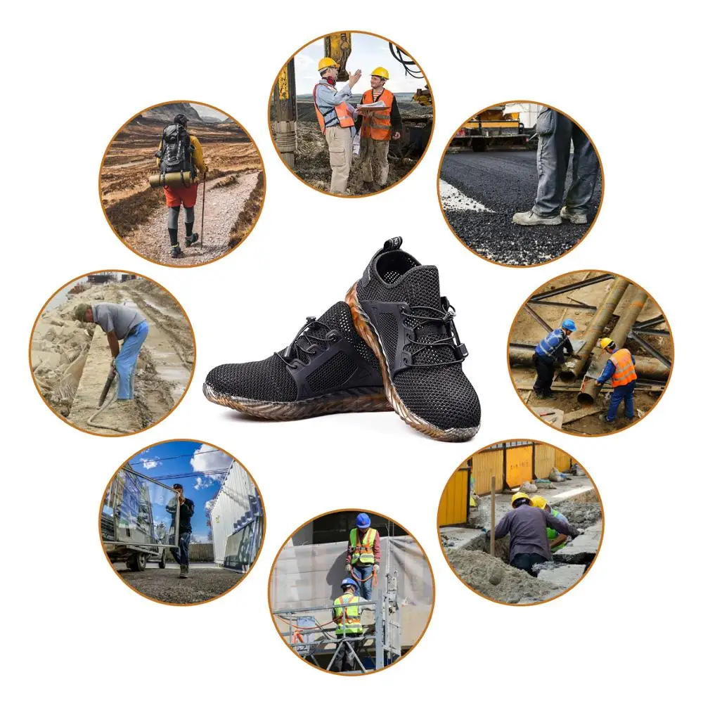 
Ultra-light steel toe cap boots male safety shoes women breathable work shoes outdoor shoe plus size 