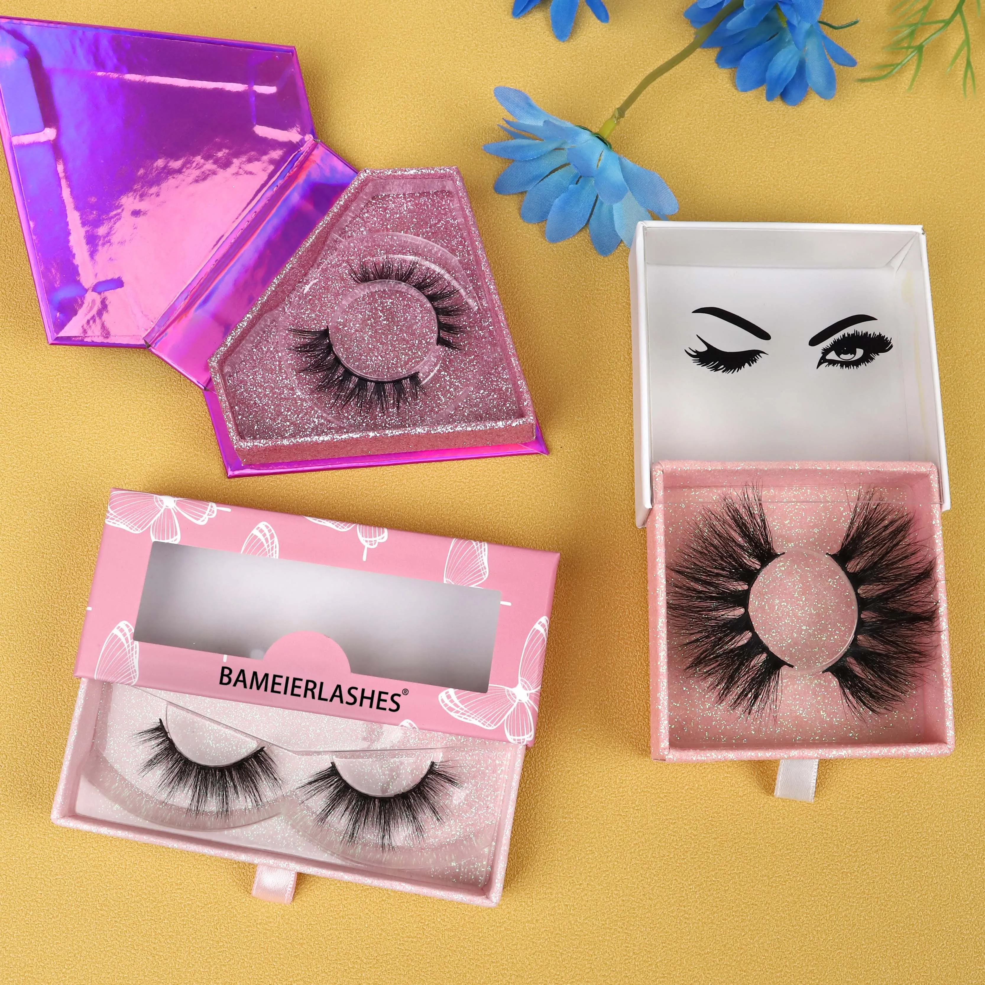 

eyelash case Full Strip Lashes mink lashes3d wholesale vendor bulk