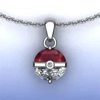 

Long Chain Necklaces For Women Red Crystal Necklaces Pokemon Pendant Necklaces Jewelry Clavicle Chain Collier Gifts