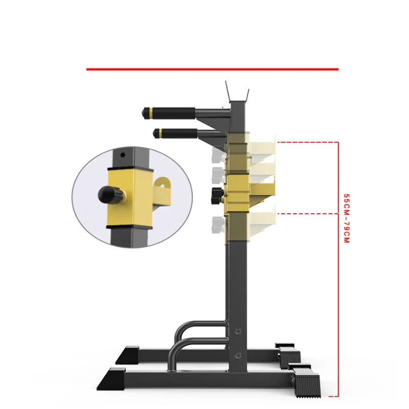 

Home training wall mounted Multi function folding adjustable fitness equipment power squat rack, Black